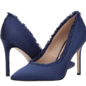 Sam Edelman Halan Satin Fringe Pointed Toe Pumps